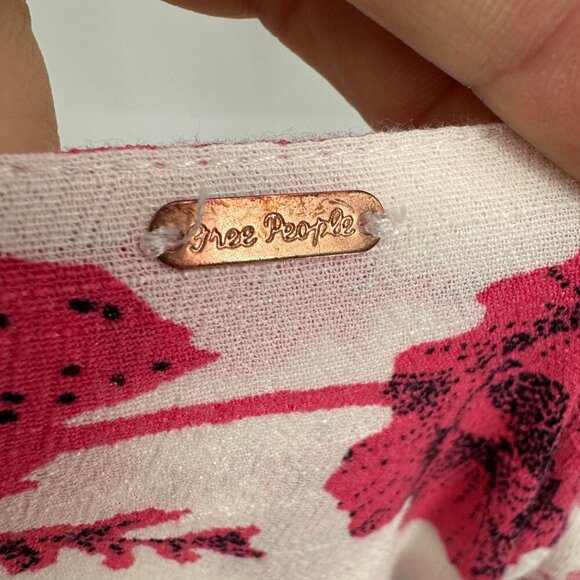 Free People dress XS French Quarter Floral True Wrap Mini Ruffle Boho Bohemian - Picture 11 of 13